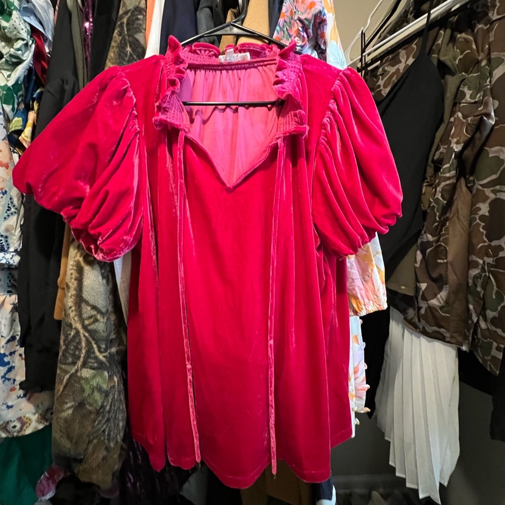 Faux Velvet top